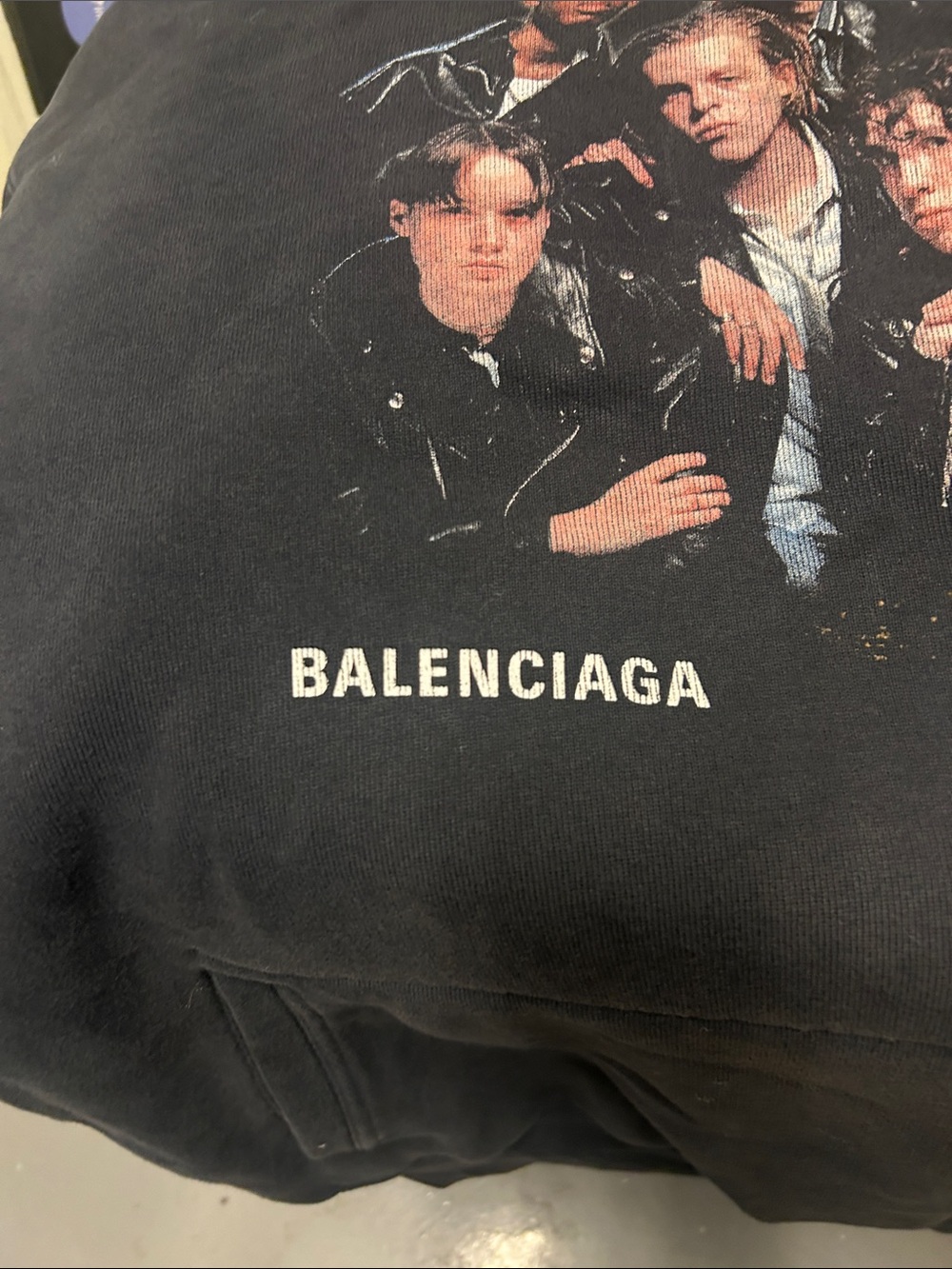 Balenciaga Black Graphic Band Crewneck Sweatshirt